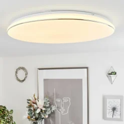 Plafonnier Remenoville LED Chrome, Blanc, 1 lumière