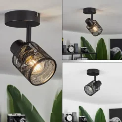 Plafonnier Roto Noir, 1 lumière