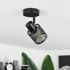 Plafonnier Roto Noir, 1 lumière