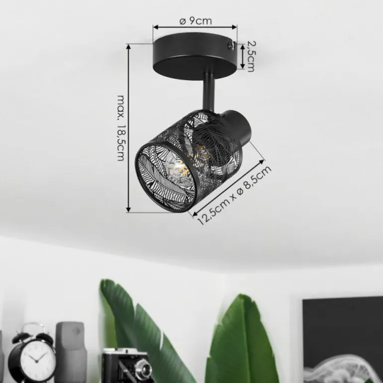 Plafonnier Roto Noir, 1 lumière