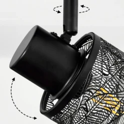 Plafonnier Roto Noir, 1 lumière