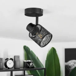 Plafonnier Roto Noir, 1 lumière