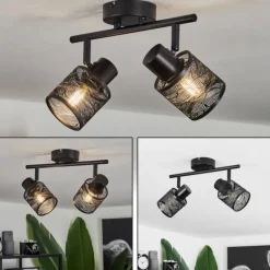 Plafonnier Roto Noir, 2 lumières