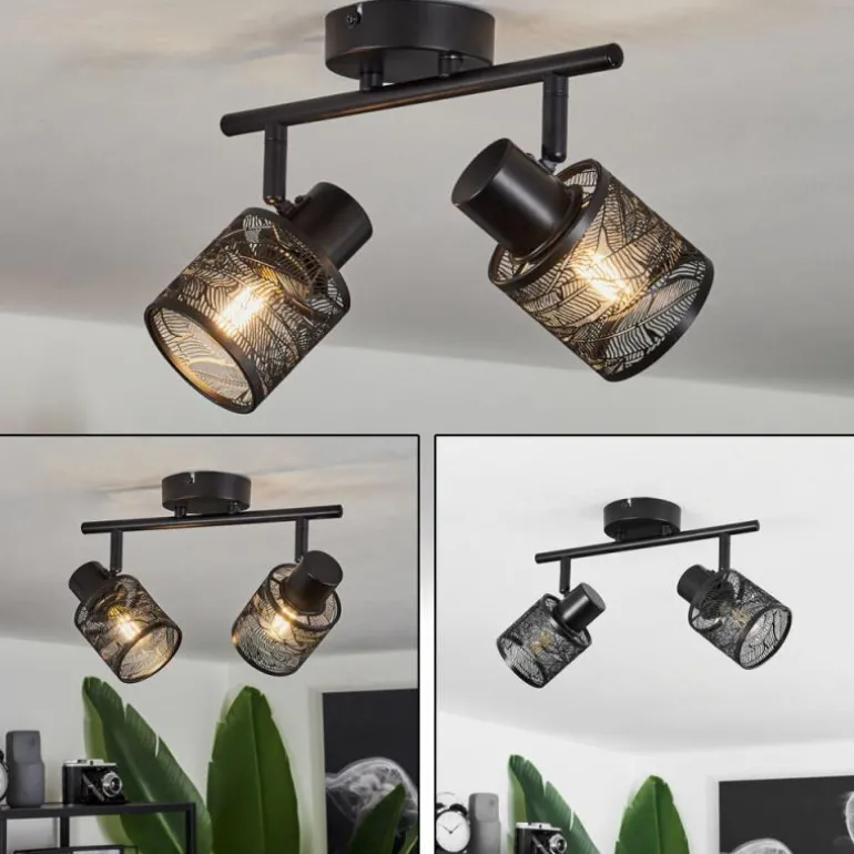Plafonnier Roto Noir, 2 lumières