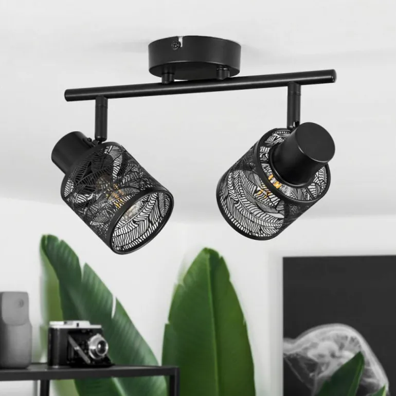 Plafonnier Roto Noir, 2 lumières