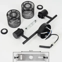 Plafonnier Roto Noir, 2 lumières