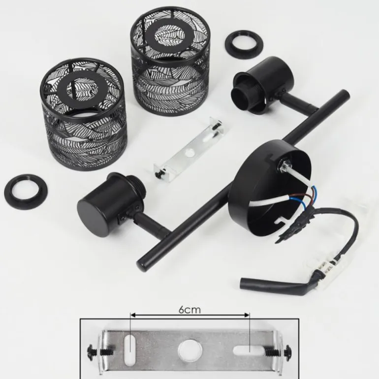 Plafonnier Roto Noir, 2 lumières