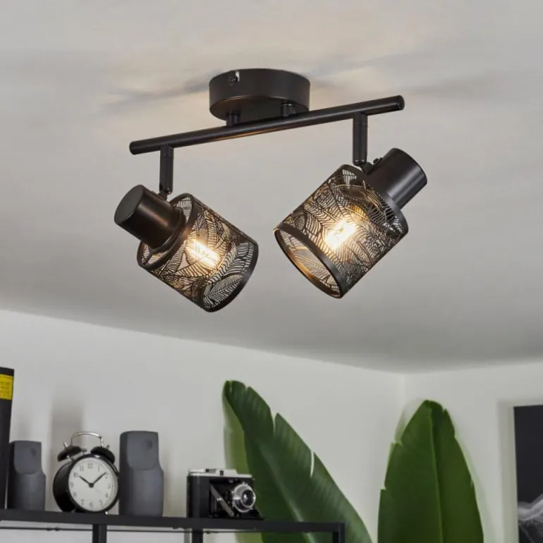 Plafonnier Roto Noir, 2 lumières
