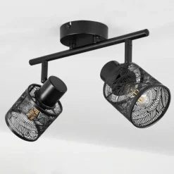 Plafonnier Roto Noir, 2 lumières