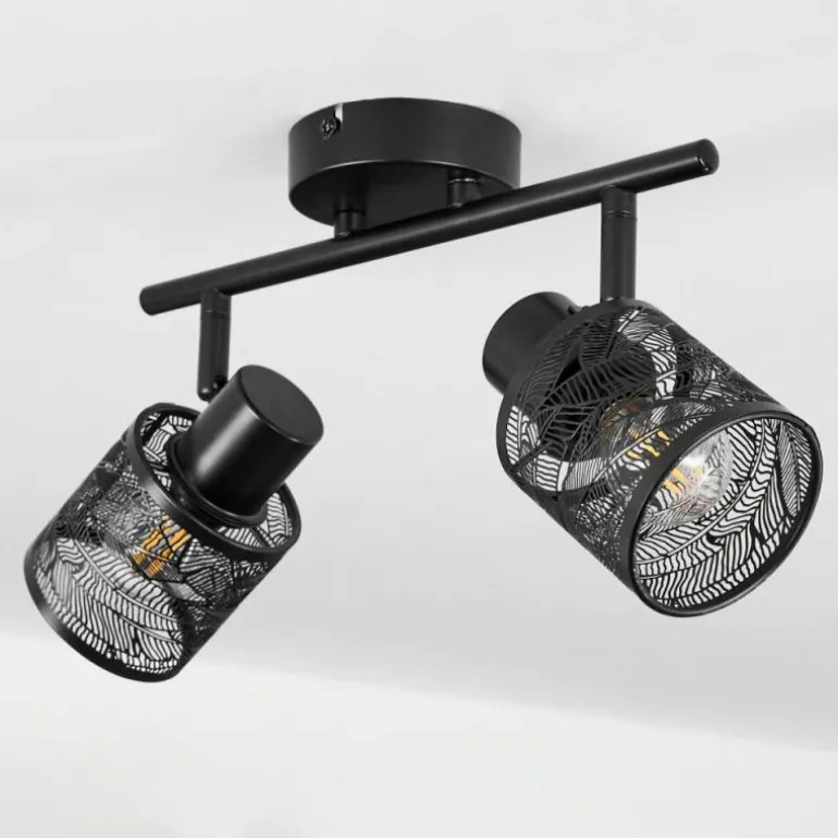 Plafonnier Roto Noir, 2 lumières