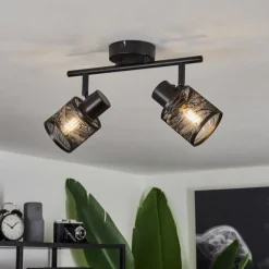 Plafonnier Roto Noir, 2 lumières
