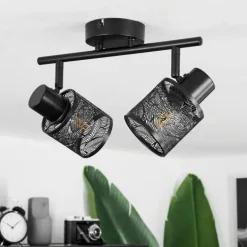 Plafonnier Roto Noir, 2 lumières