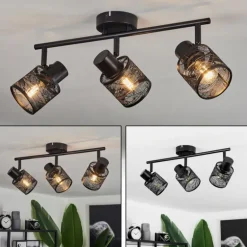 Plafonnier Roto Noir, 3 lumières