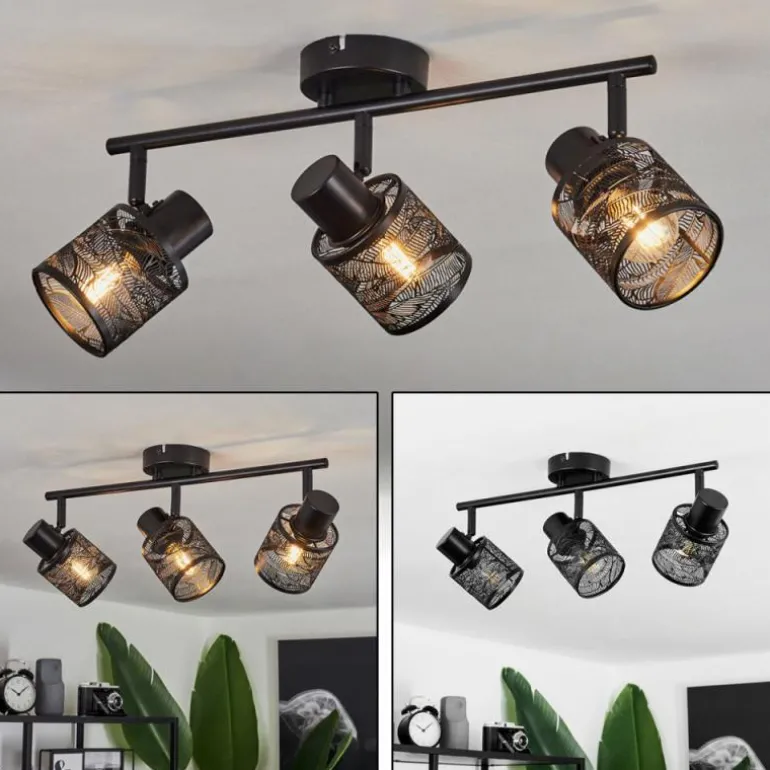 Plafonnier Roto Noir, 3 lumières