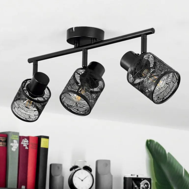 Plafonnier Roto Noir, 3 lumières