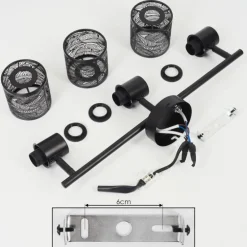 Plafonnier Roto Noir, 3 lumières