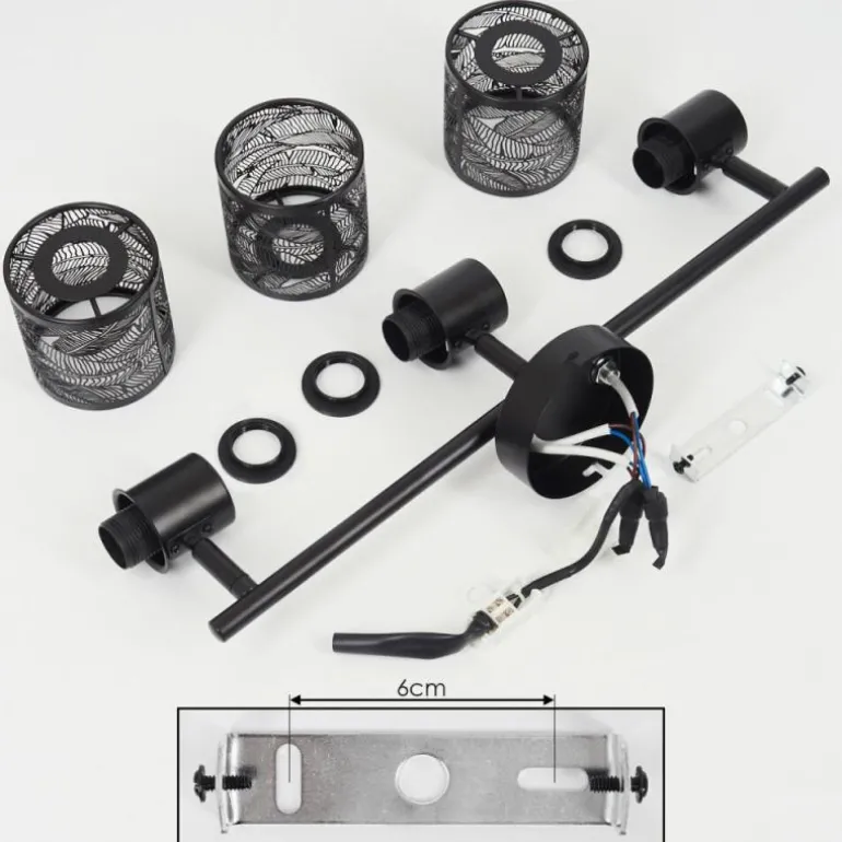 Plafonnier Roto Noir, 3 lumières