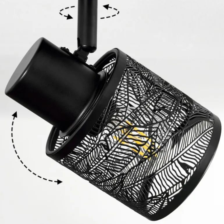 Plafonnier Roto Noir, 3 lumières