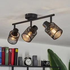 Plafonnier Roto Noir, 3 lumières