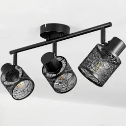 Plafonnier Roto Noir, 3 lumières