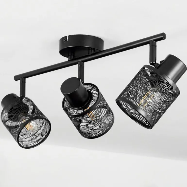 Plafonnier Roto Noir, 3 lumières