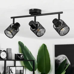 Plafonnier Roto Noir, 3 lumières