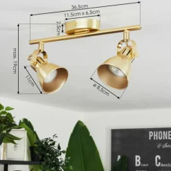 Plafonnier Salinas Laiton, 2 lumières