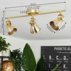 Plafonnier Salinas Laiton, 3 lumières