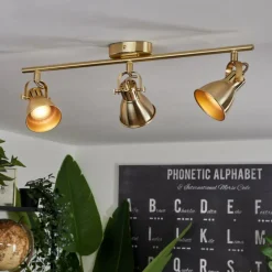 Plafonnier Salinas Laiton, 3 lumières