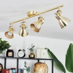 Plafonnier Salinas LED Laiton, 4 lumières