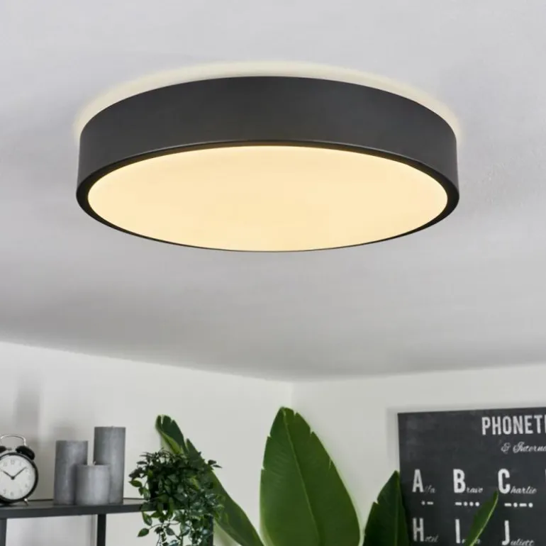 Plafonnier Samaira LED Noir, 1 lumière