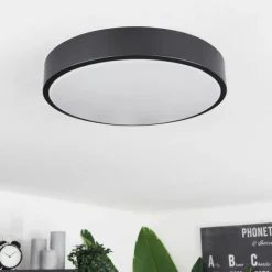 Plafonnier Samaira LED Noir, 1 lumière