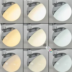Plafonnier Sanchequias LED Chrome, 1 lumière, Télécommandes, Changeur de couleurs