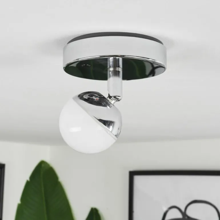 Plafonnier Sanchequias LED Chrome, 1 lumière, Télécommandes, Changeur de couleurs
