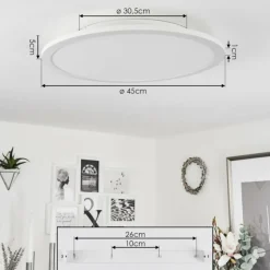 Plafonnier Sani LED Blanc, 1 lumière, Télécommandes, Changeur de couleurs