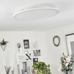 Plafonnier Sani LED Blanc, 1 lumière, Télécommandes, Changeur de couleurs