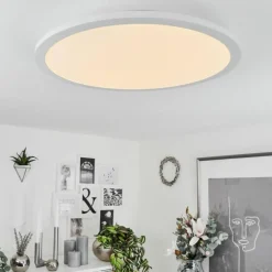 Plafonnier Sani LED Blanc, 1 lumière, Télécommandes, Changeur de couleurs