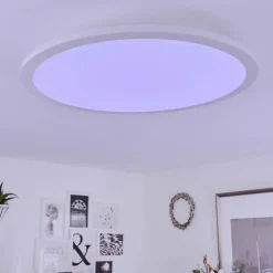 Plafonnier Sani LED Blanc, 1 lumière, Télécommandes, Changeur de couleurs
