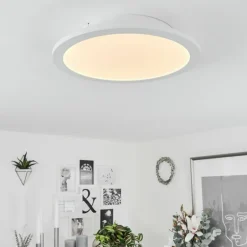 Plafonnier Sani LED Blanc, 1 lumière, Télécommandes, Changeur de couleurs
