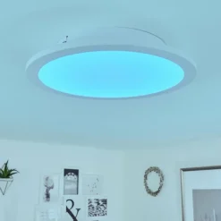 Plafonnier Sani LED Blanc, 1 lumière, Télécommandes, Changeur de couleurs