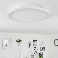 Plafonnier Sani LED Blanc, 1 lumière, Télécommandes, Changeur de couleurs
