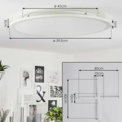 Plafonnier Sani LED Blanc, 1 lumière, Télécommandes, Changeur de couleurs