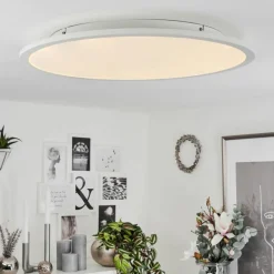 Plafonnier Sani LED Blanc, 1 lumière, Télécommandes, Changeur de couleurs