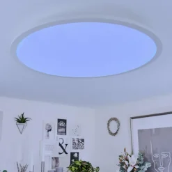 Plafonnier Sani LED Blanc, 1 lumière, Télécommandes, Changeur de couleurs
