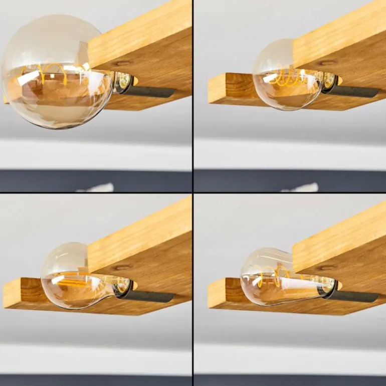 Plafonnier Santorum Argent Oxydé, Écru, 4 lumières