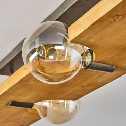 Plafonnier Santorum Argent Oxydé, Écru, 4 lumières