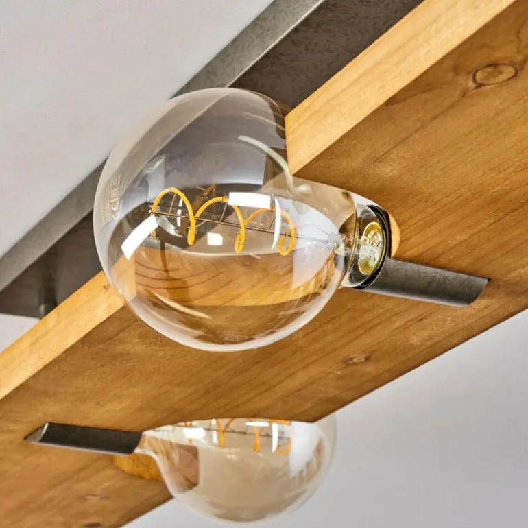 Plafonnier Santorum Argent Oxydé, Écru, 4 lumières