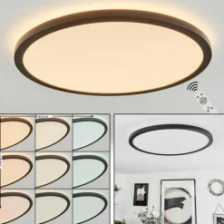 Plafonnier Sasinhosa LED Noir, 1 lumière, Télécommandes