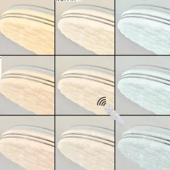 Plafonnier Savardeix LED Chrome, Blanc, 1 lumière, Télécommandes, Changeur de couleurs