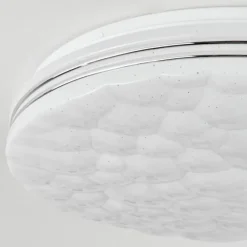 Plafonnier Savardeix LED Chrome, Blanc, 1 lumière, Télécommandes, Changeur de couleurs